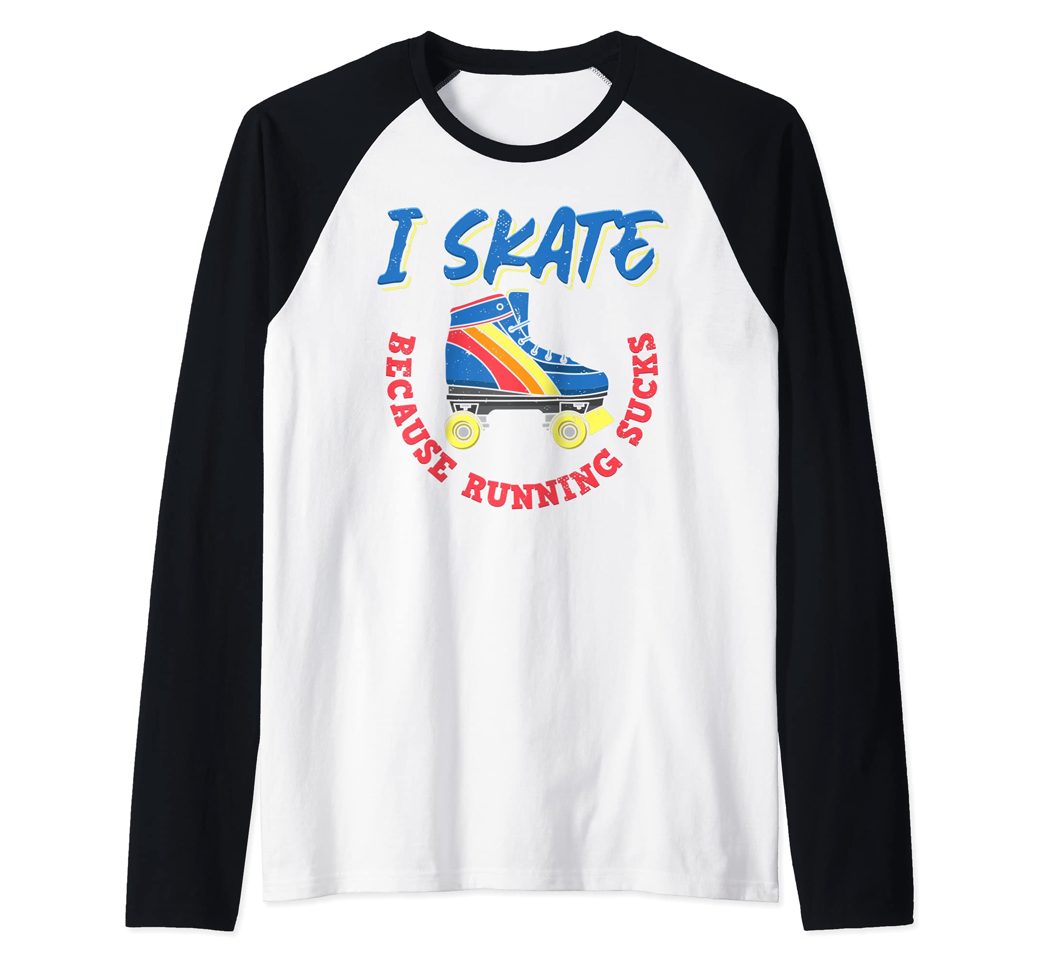Roller skate accessories - Vintage Retro Roller Skates Raglan Baseball Tee