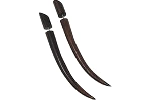 UMBRELLALABORATORY Natural Wooden Stud Tribal Earrings Fake Plug Gauge Taper Boho Gothic Jewelry