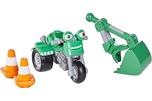 Ricky Zoom DJ Rumbler Toy Motorcycle with Bucket Arm Accessory, Multi