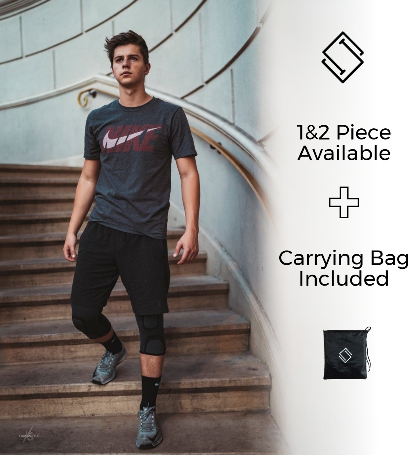 Sheer - Compression knee brace. Perfect knee sleeve for joint pain relief and sports: Basketball, Soccer, Running, Gym. Perfect for stability, injury prevention and recovery. 1 and 2 Piece.