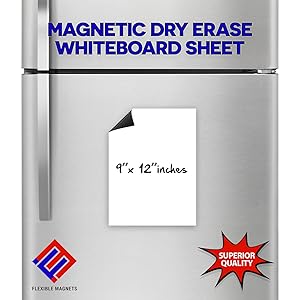 5 Dry Erase White Magnetic Sheets - 9" X 12" - Magnetic White-Board Write on Wipe off sheets - Total of 5 Sheets. THE BEST FLEXIBLE DRY ERASE SHEETS ON THE MARKET!