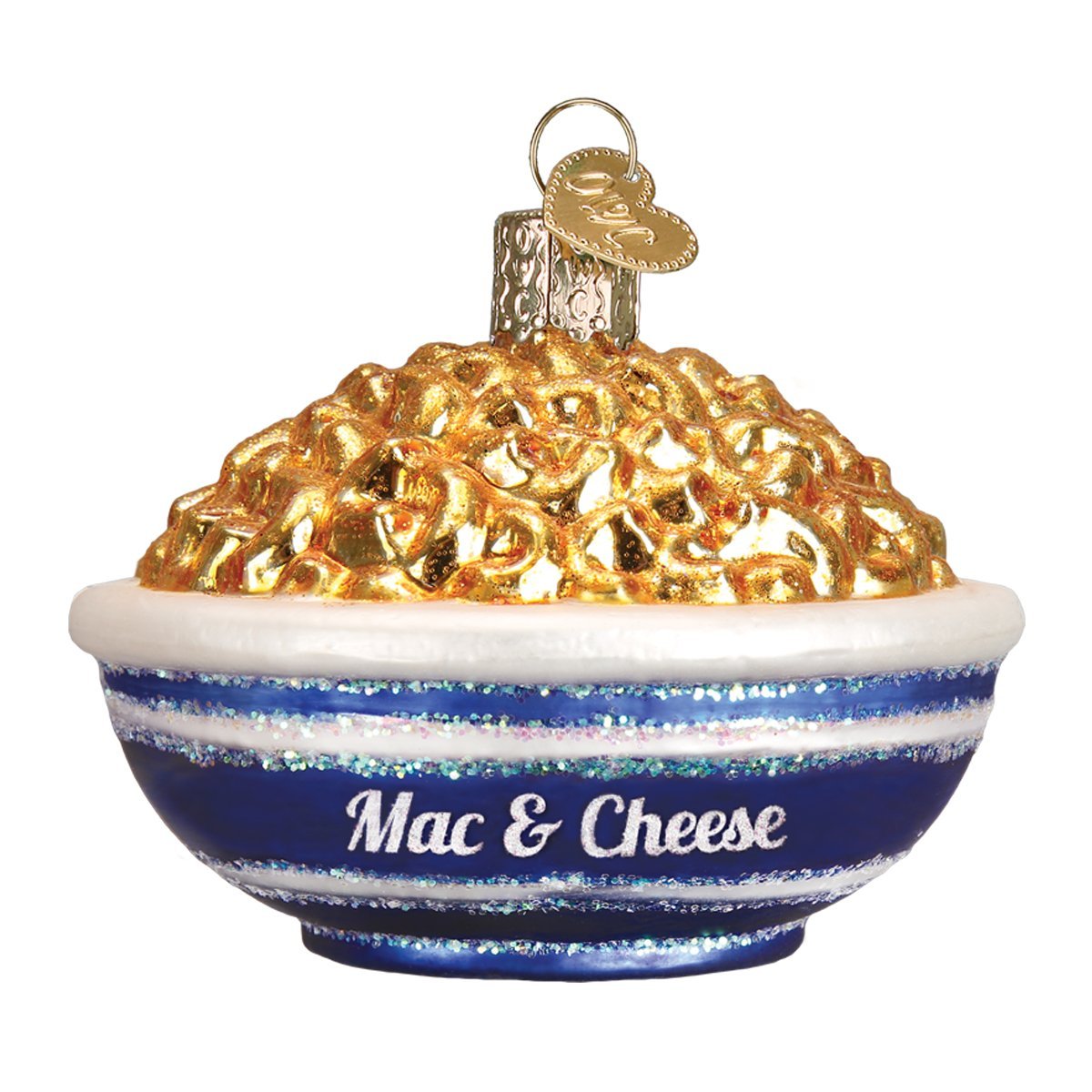 Bowl of Mac and Cheese Christmas Holiday Ornament Glass