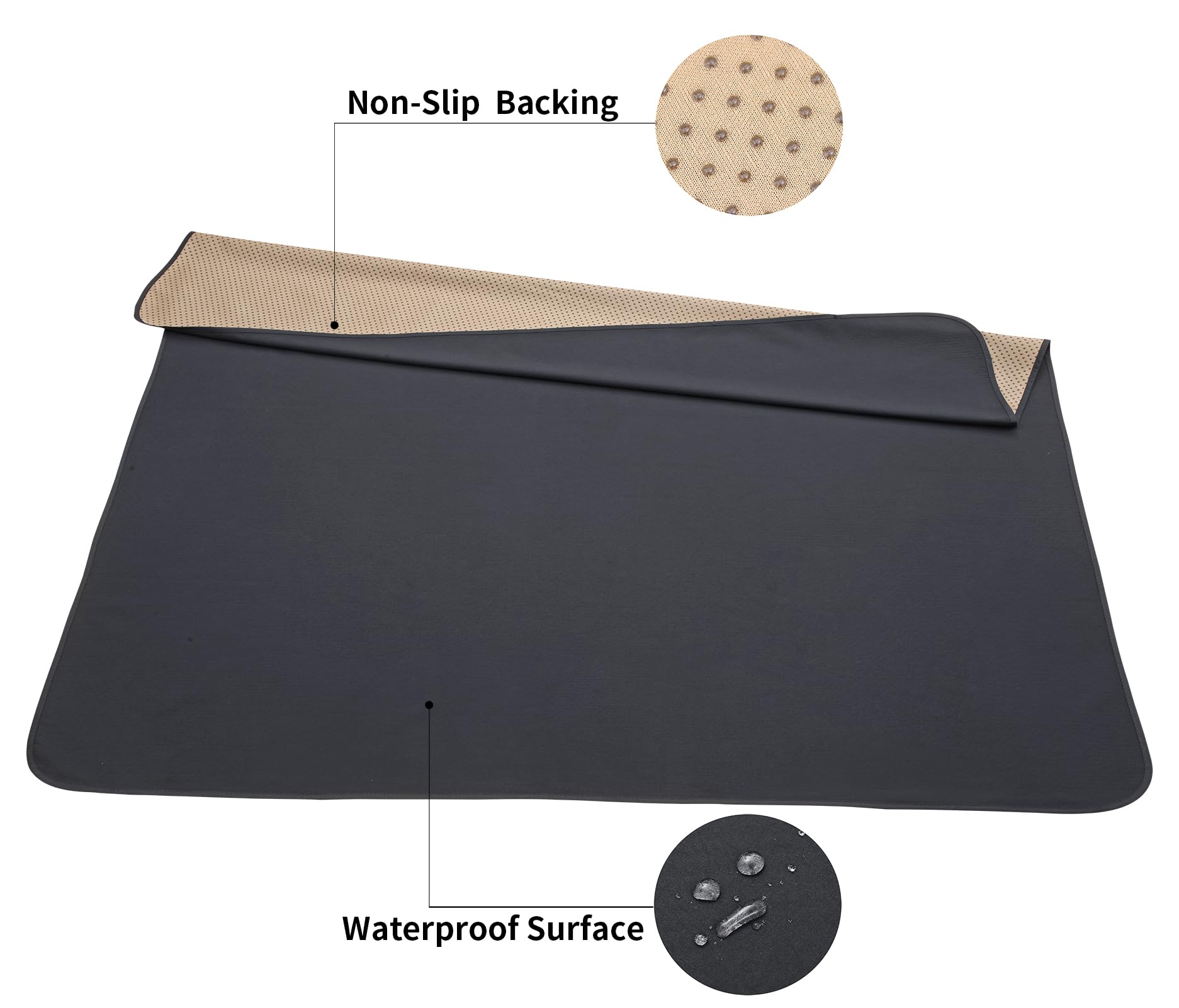Splat Mat for Under High Chair/Arts/Crafts, WOMUMON Washable Spill Mat Waterproof Anti-Slip Floor Protector Splash Mat, Messy Mat and Table Cloth