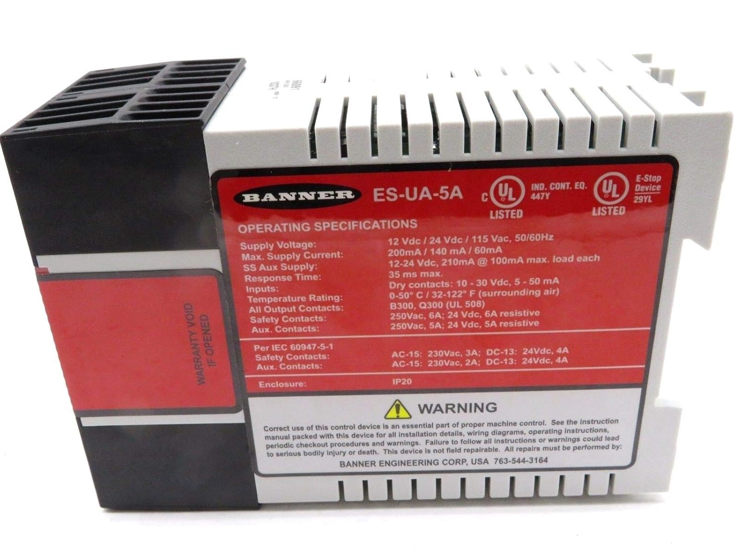 Banner Es Ua 5a Industrial Control System E Stop Safety Module