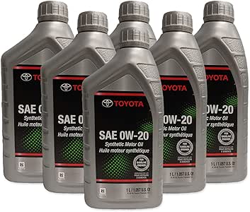 Toyota SAE 0W20 Synthetic Engine Oil 6 Pack (6 Litres): Amazon.ca ...