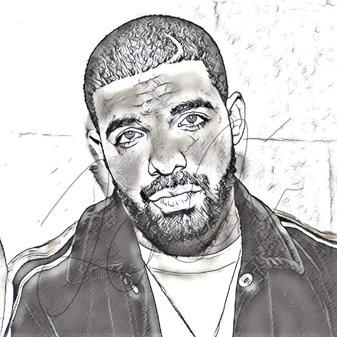 Amazon Com Drake Sketch Drawing Print Poster Hand Drawn Pencil
