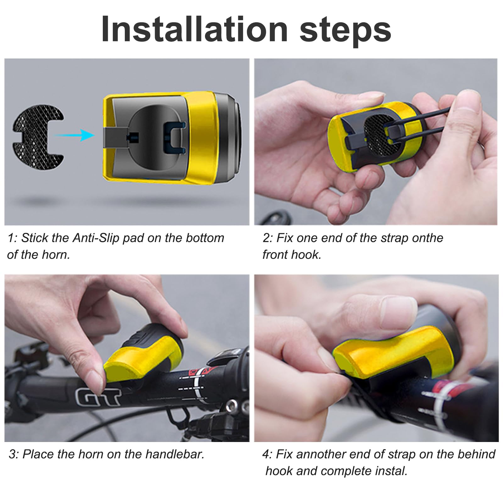 kimairy Electric Bike Bell, 125db Anti-Theft Alarm Loud Electric Bike Horn for Adults with 1 Sound Modes USB Rechargeable Battery Waterproof Bicycle Horn for MTB/BMX/Scooter/Road Cycling