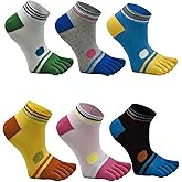 Women Toe Socks 5 Finger Cotton Wicking Athletic 6 Pack 3 Pack