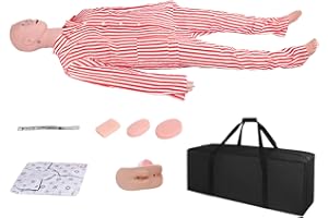 SFXYJ Patient Care Nursing Medical Manikin, Multifunction CPR Human Manikins 25 Items Nurse Skills Wound Demonstration with 3 Muscle Module & Patient Gown & Urinary Catheter for Teaching Pratice