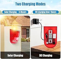 Qualirey Solar Sound and Light Alarm Motion Sensor