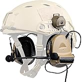 Comta 2 Tactical Headset with Arc Rail Adapter Multi-Angle Rotation Headphones Holder, Sound Pickup Headset for Arc Rail Helmet Hunting Airsoft