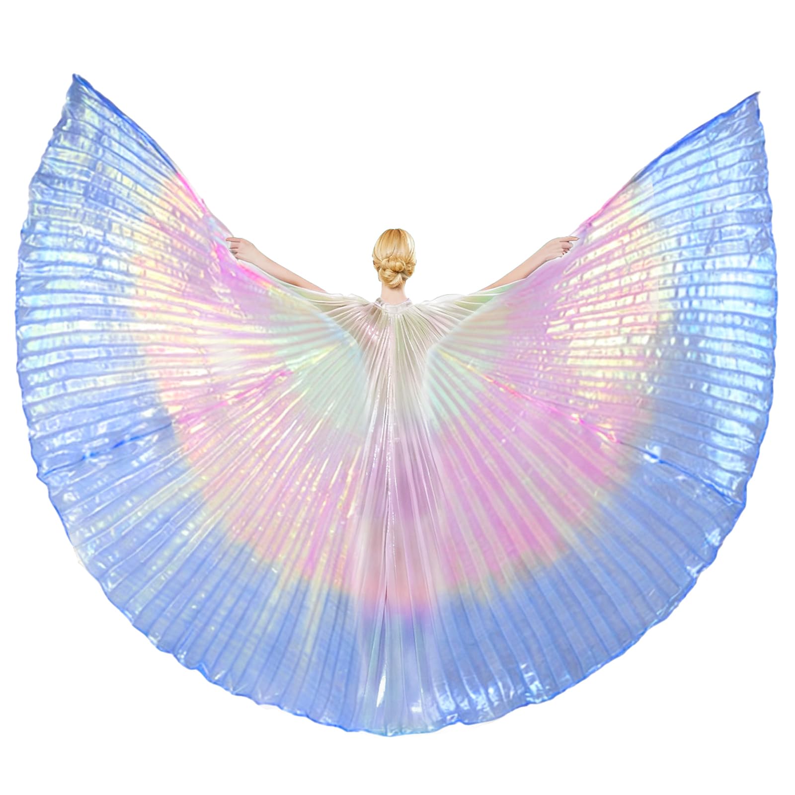 Baisdan Angel Isis Wings (Wings + Stick+ Carrying Bag) Egyptian Belly Dance Carnival Costumes Butterfly Wings Rainbow