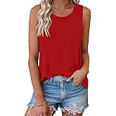Bliwov Womens Summer Tank Tops Beach Vacation Casual Sleeveless Shirts Spring Fashion Outfits Workout Loose Fit Tees Blouses