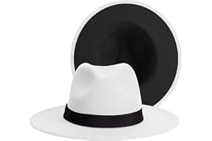 SAJUZEN Womens & Mens Fedora Hats, Wide Brim Fedora Hats for Women Men