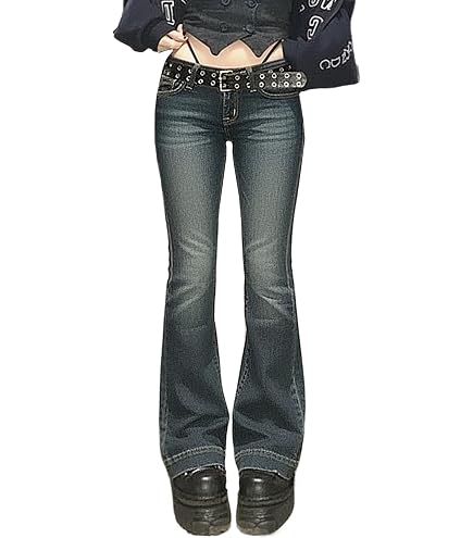90s archive narrow flare denim pants y2k Y2K Flared Retro Jeans 