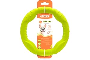 LaRoo Dog Flying Ring Toys, Floating Flying Dog Disc Toys, Summer Pet Training Outdoor Durable Chew Toys for Medium and Large Dogs (Medium Green/22cm)