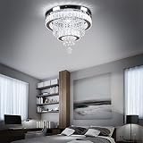 Crystal Chandelier 15.7 Inch Modern 4 Tier LED Ceiling Light 6500K view 6