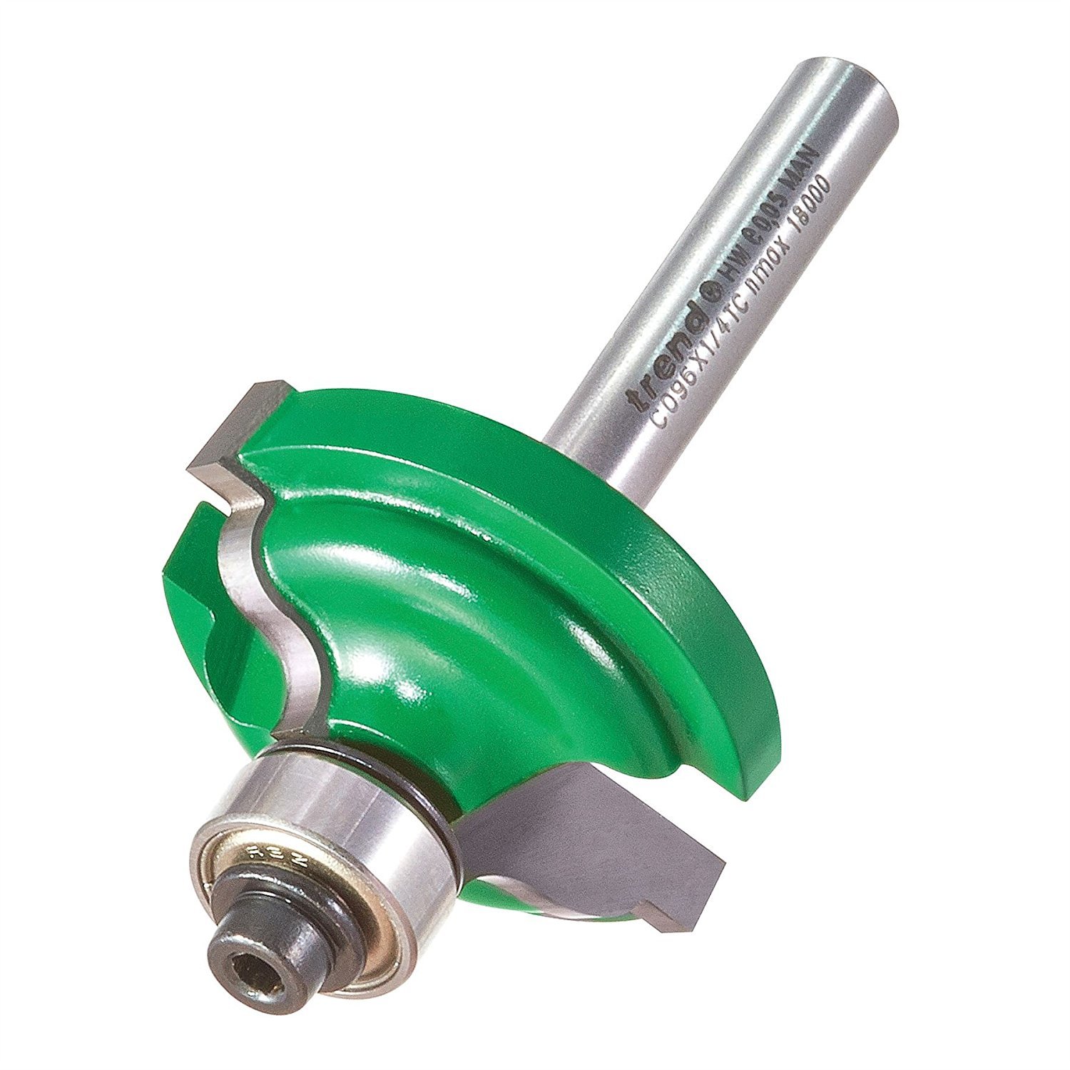 Trend CraftPro Self Guided Ogee Router Cutter, 1/4 Inch Shank, 4mm Radius, 35mm Cut Diameter & 13.5mm Cut Length, Tungsten Carbide Tipped, C096X1/4TC