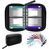 Timueetech A7 Waterproof Pill Organizer with 14 S Zippered Pill Pouches for A7 Binder, Small BPA-Free Weekly Medicine Organizer, Color-Coded Reusable Travel Pill Storage System