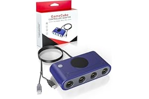 Honghao Gamecube Adapter for Nintendo Switch, Gamecube Controller Adapter for Wii U and PC, Super Smash Bros Gamecube Controller Adapter, Support Turbo Function with 38inches USB Cable(Purple)