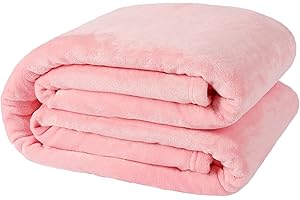 NANPIPER Fleece Blankets, Super Soft Flannel Queen Size Blanket for Bed, Luxury Cozy Microfiber Plush Fuzzy Blanket,Pink