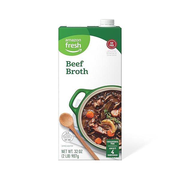 AMAZON FRESH, BEEF BROTH, CARTON, 32 OZ
