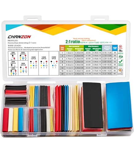 530/328/164PCS Heat Shrink Tubing 2:1, Eventronic Electrical Wire Cable Wrap Assortment Electric Insulation Heat Shrink Tube Kit With Box I2172080093
