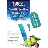 Herbal Wisdom Akkermansia Probiotic 10 Billion CFU - Advanced GLP-1 Support, Probiotic+Prebiotic | for Gut & Metabolism Support - No Bloating | with Inulin & Triphala | (90 Capsules - 3 Month Supply)