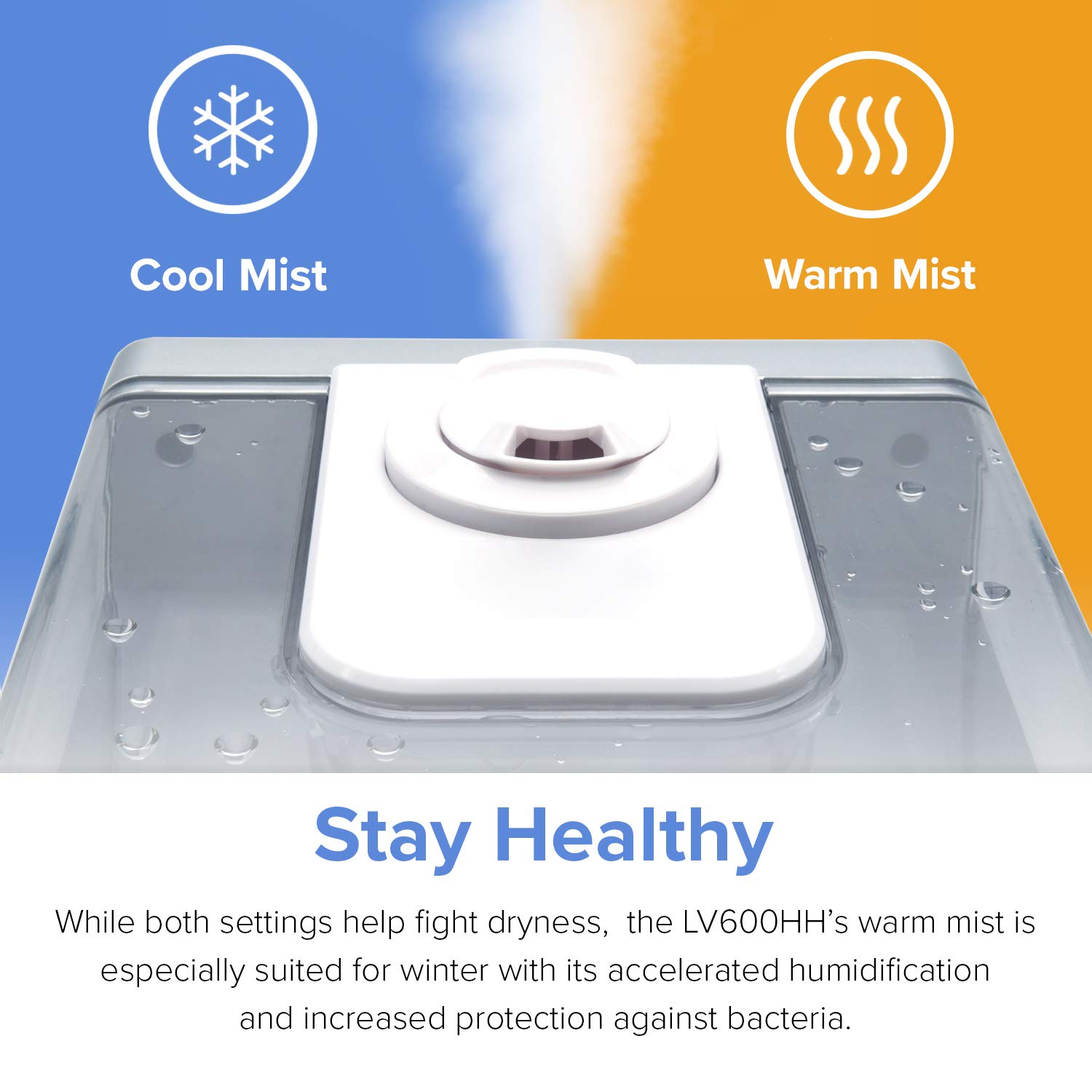 LEVOIT Humidifiers for Large Room Bedroom (6L), Warm and Cool Mist