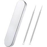 Titanium Lancet Pimple Popper Tool Set, Blackhead &amp; Milia Remover, 2 Pack | 2 Extractor Tools with Storage Box for Removing Whiteheads, Blemishes, and Comedones,Facial Skin Care Kit
