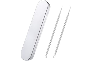 LANTIES Titanium Lancet Needle Pimple Popper Tool Facial Milia Remover Blackhead Blemish Remover Blackhead Whitehead Extractor Professional Lancet Zit Blemish Comedone Removal Tool 2 Pieces with Box