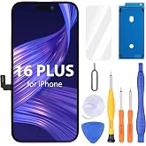 Ayake for iPhone 16 Plus Screen Replacement, 6.7 inch FHD LCD Display and Touch Digitizer Screen, True Tone Programmable, Face ID Remains (for A3290, A3082, A3289, A3291)