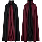 SZCXTOP Vampire Stand Collar Cape Halloween Witch Masquerade Cloak Costumes | Double-Layer Reversible | Unisex | Soft | Lightweight | Breathable | Stretchy | Comfortable | Easy to Wear | Cosplay