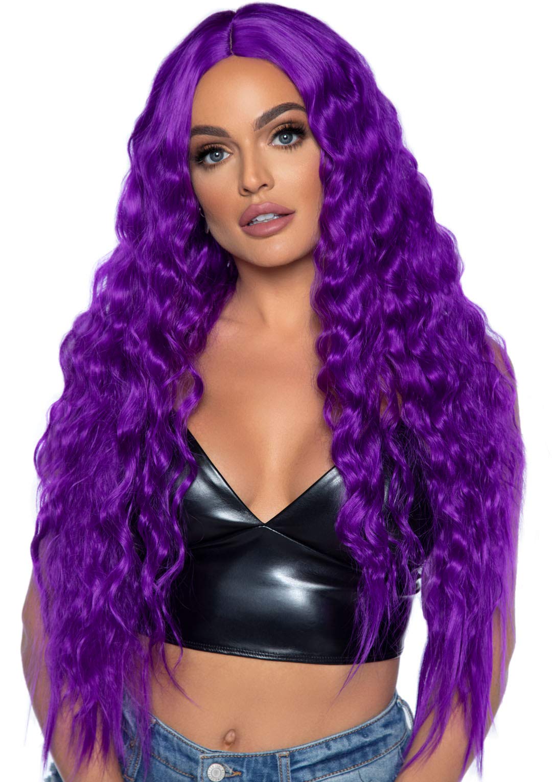Leg Avenue A2880 05322 Beachy Wave Long Wig Costume, Purple, One Size