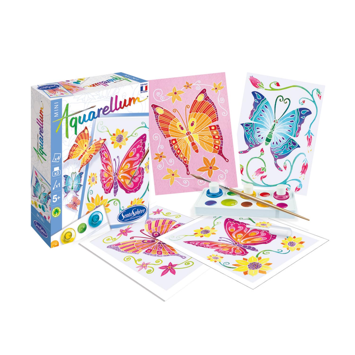 Sentosphère 3906002 "Aquarellum Mini Butterflies" Painting Set