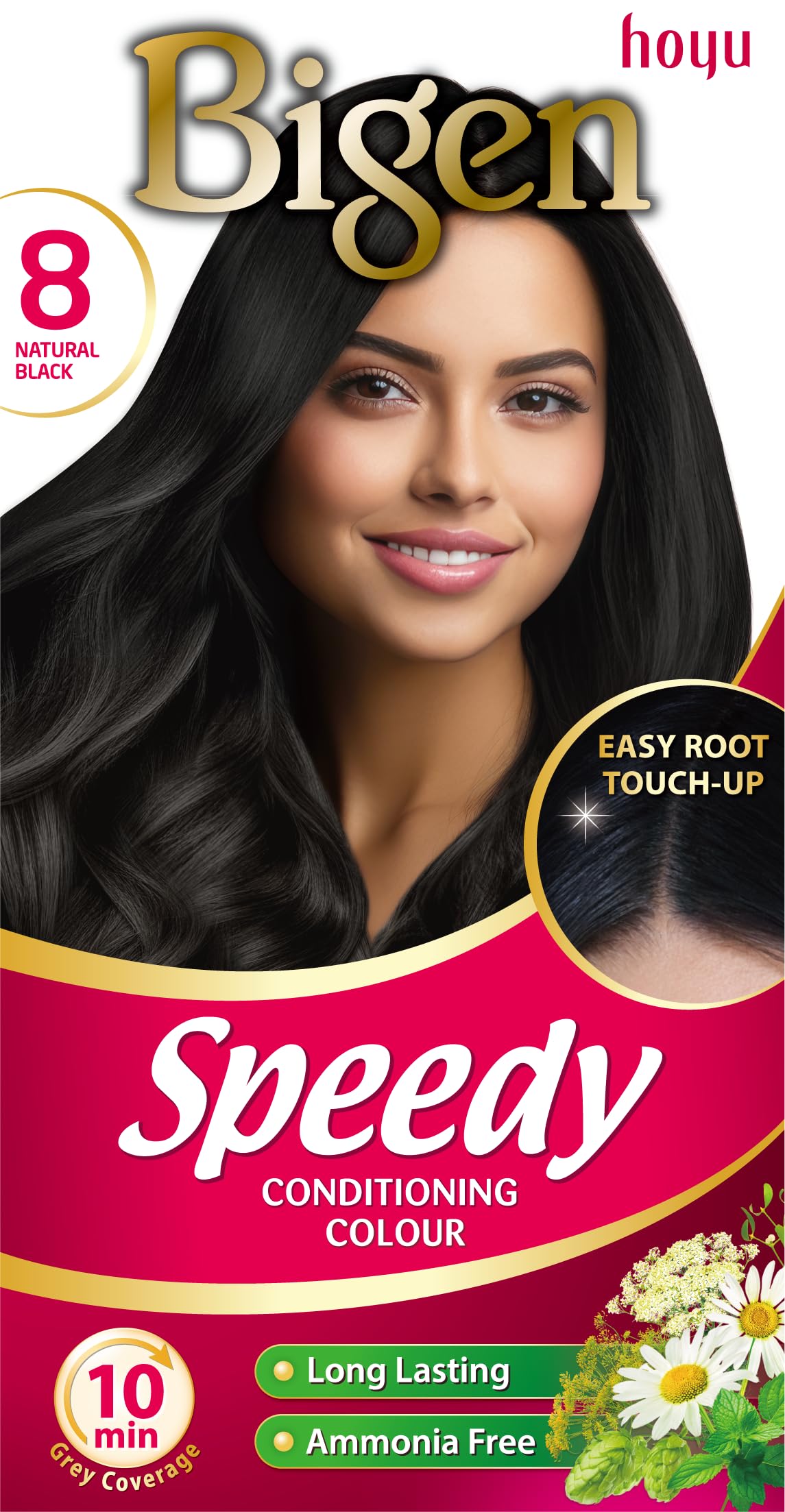 Bigen Speedy Conditioning Colour No.8 | Easy & Speedy Application | No Ammonia | with Natural Herbal Extracts - Natural Black No. 8