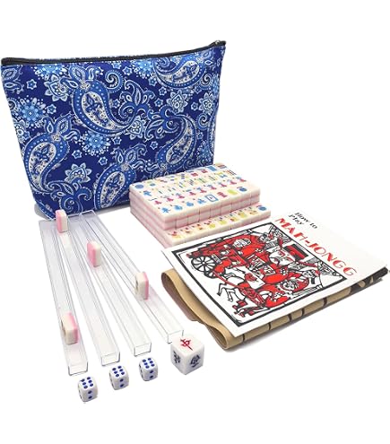 Juego De Mahjong Chino Mini De 144 Fichas Con Estuche De Transporte – Ideal Para Viajes, Acampar Y Reuniones Familiares
