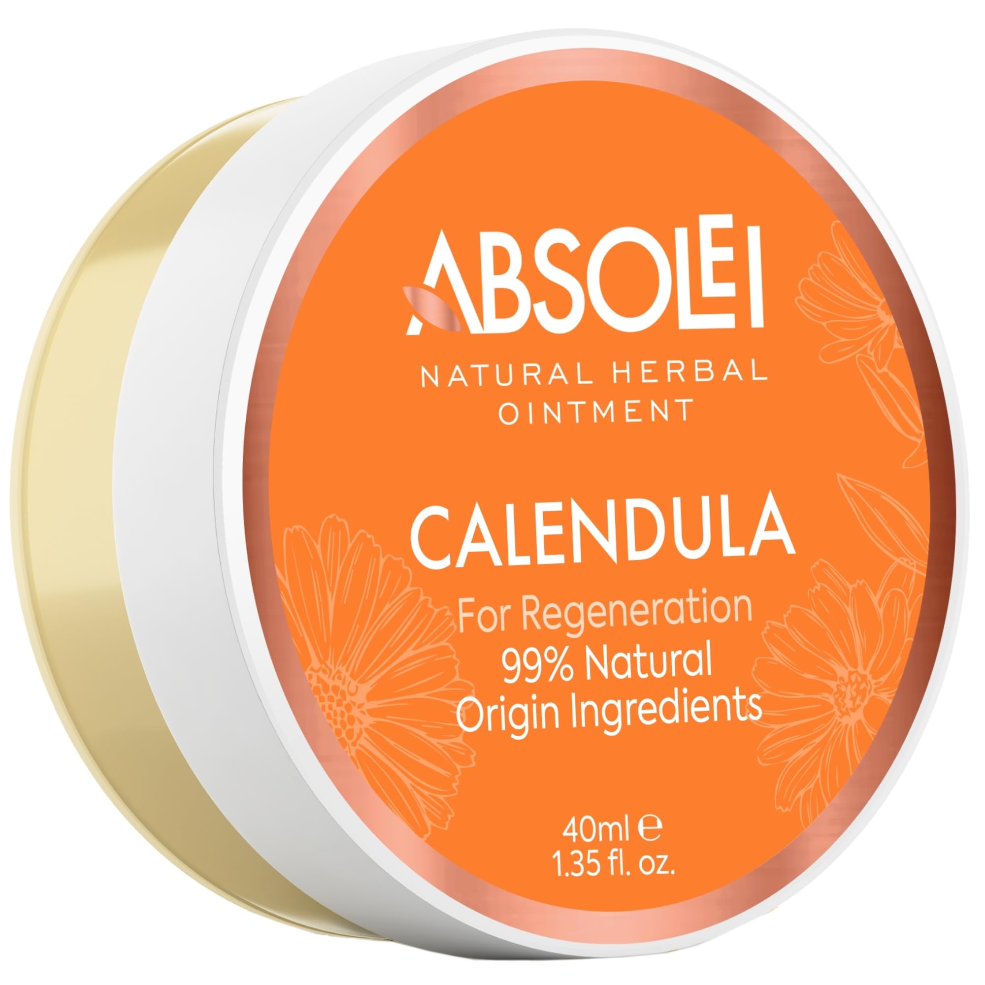 Absolei Calendula Ointment, Natural Ointment for Wounds and Minor Skin Burns, 40 ml (Pack of 1)