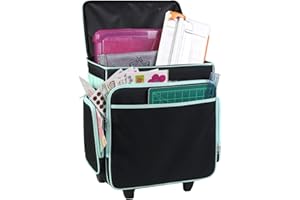 Everything Mary Wheeled Scrapbook Tote for Scrapbooking & Art - Travel Organizer Storage Bin for Paper, Glue, Tape