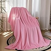 Swiftify Ultra Soft Fleece Throw Blanket, Silky Flannel Fuzzy Blanket for All Season, Cozy Lightweight Blanket for Couch, Bed, Sofa, 50" x 60", Pink, Throw