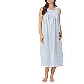 Eileen West Sleepwear & Loungewear for Women - Poetic Woven Lawn Collection - 100% Cotton Lightweight Sleeveless Nightgown