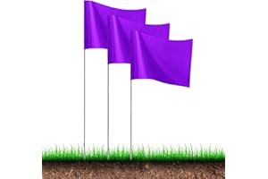 30Pack Purple Marking Flags, JIZHGRAD 15x4x5 Inch Marker Flags Use for Yard & Lawn, Boundary & Dog Training, Survey & Landscape, Sprinkler & Surveyor, Garden & Construction, High Visibility, Sturdy, Versatile, UV & Weather Resistant