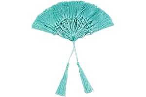 VAPKER 100 Pieces Turquoise Color 13cm/5-Inch Silky Handmade Soft Tassels Floss Bookmark Tassels with 2-Inch Cord Loop for Jewelry Making, DIY Projects, Bookmarks