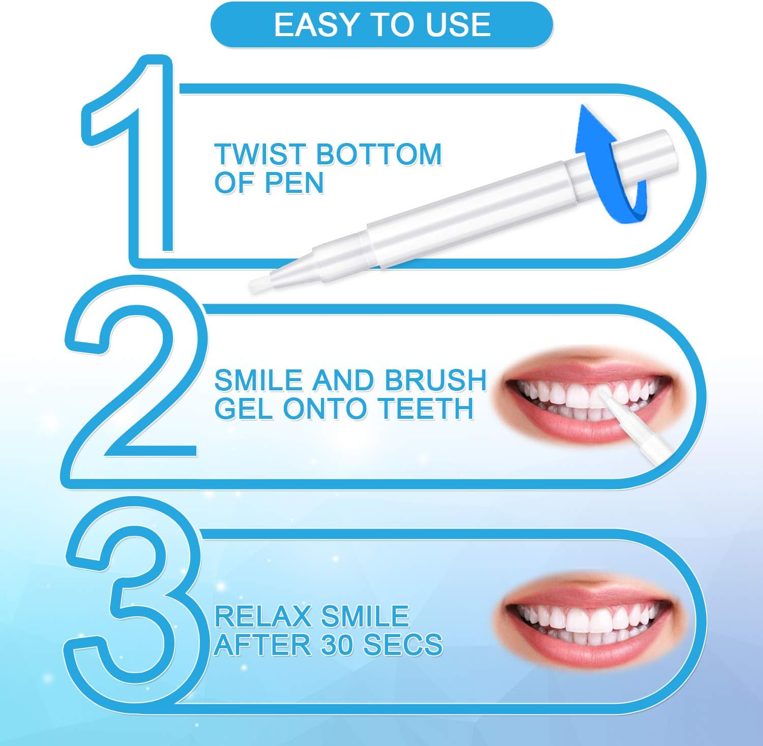 Zoomarlous Teeth Whitening Pen 3 Pack - 30+ Uses Whitening Treatments, 35% Carbamide Peroxide, No Sensitivity, Remove Coffee and Tea Stains Professional Dental Whitener, Beautiful White Smile, 3x2 ml: Health & Personal Care