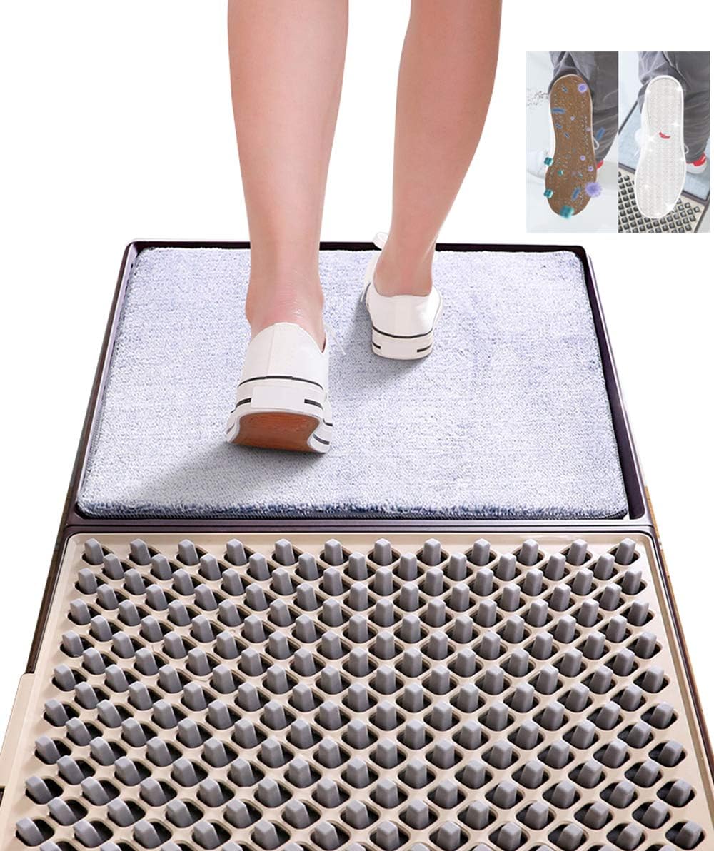 HJJH Stretch The Shoe Sole, Clean Sole Floor Mat, Indoor Outdoor Rubber Easy Clean Sole Doormat,Shoe Sole Cleaner, Non Slip Washable Quickly Absorb Moisture and Resist Dirt Rugs