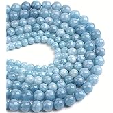 Zenkeeper About 180 Pcs Aquamarine Beads for Jewelry Making 4 MM Aquamarine Gemstones Loose Stone Beads