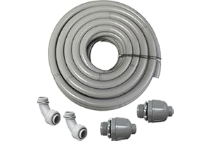 (2" dia x 50 ft) HydroMaxx® Flexible PVC Non Metallic UL Liquid Tight Electrical Conduit Kit with 2 Straight and 2 Angle Fittings Included