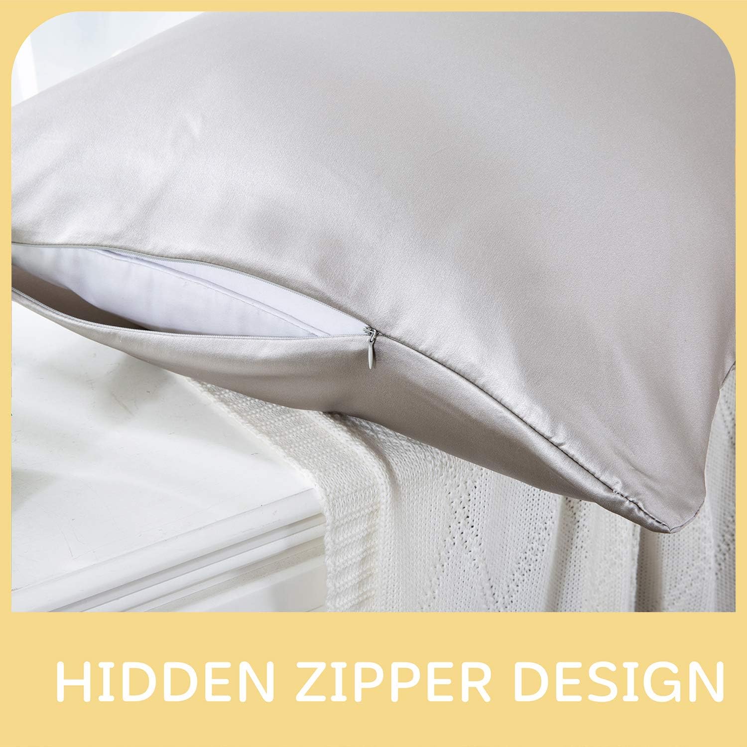 ZIMASILK 100% Mulberry Silk Pillowcase for Hair and Skin,Both Side 19 Momme Silk, 1pc (Queen 20''x30'', Dark Grey): Home & Kitchen