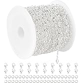 YOUBEIYEE 32.8 Feet Silver Chain for Jewelry Making Silver Plated Brass Link Chain Women Necklace Bracelet DIY Jewelry Chain Roll