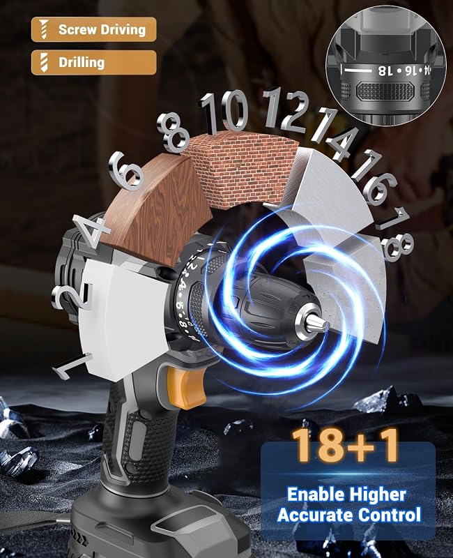 Perceuse Visseuse Sans Fil Brushless 21 V, 42N.m, 2,0 Ah